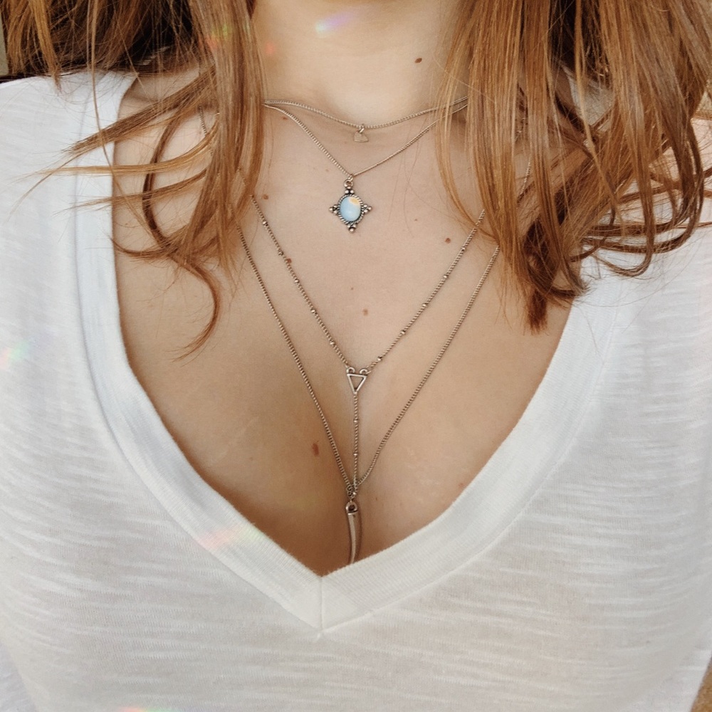 American Eagle silver layered necklace